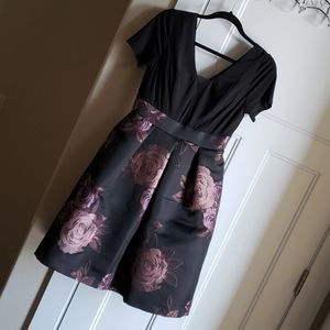 New R&M Richards Petite Plum Floral Cocktail Dress